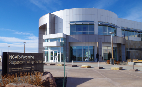 view of NCAR-Wyoming sign and building